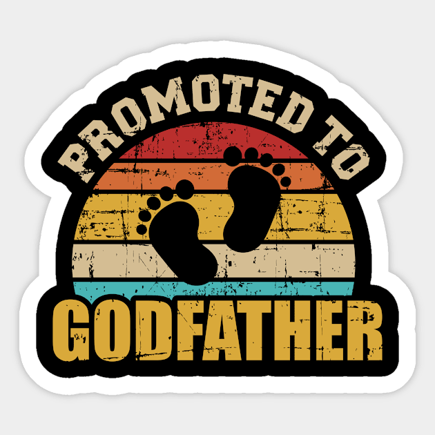 Promoted to godfather vintage Sticker by Designzz